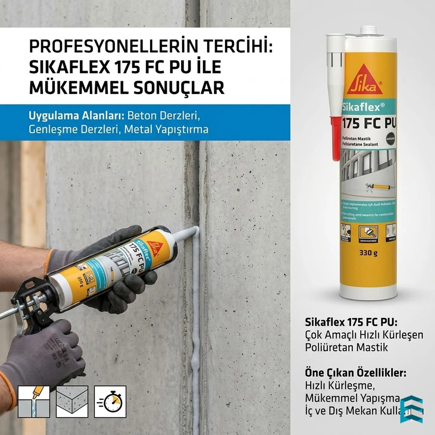 Sikaflex 175 Pu Mastik Gri 322 Gr